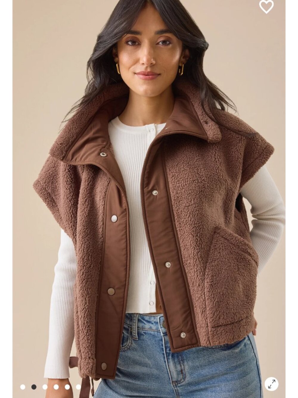 Altar'd State Nina Oversized Sherpa Vest NWT - Picture 1 of 6